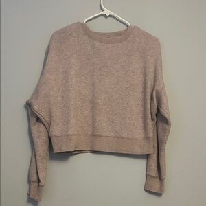 Dynamite Women's Cropped Sweater in Heather gray/pink